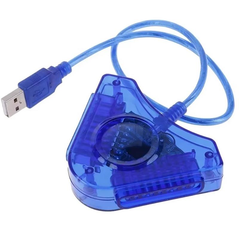 1 шт. USB-конвертер для двойного игрока, кабель-адаптер для PS2, ПК, USB-геймпада с CD-драйвером