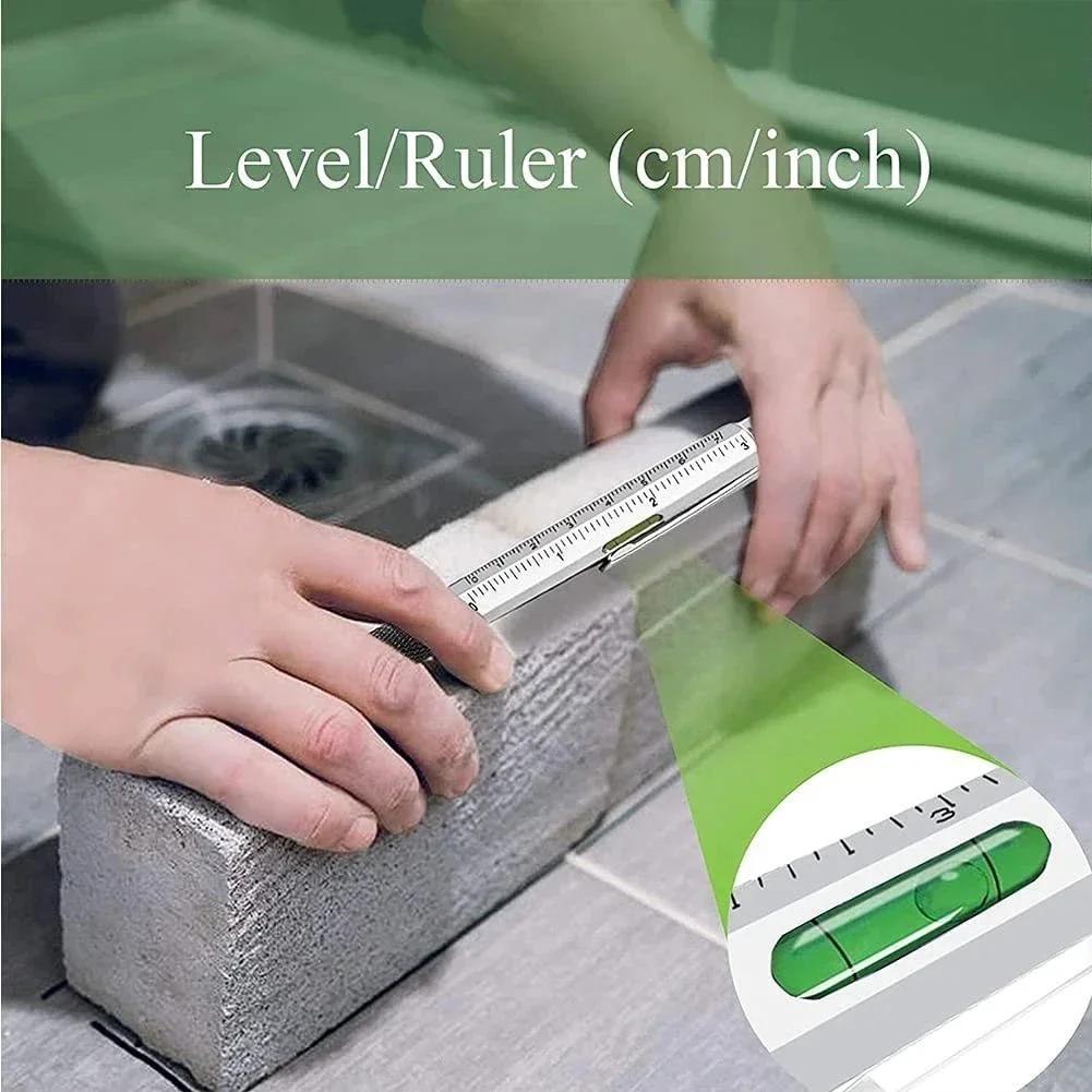 6-в-1 Многоуровневая Ручка Стилус Мультитул Ручка с Сенсорным Экраном Штангенциркуль Уровень и Отвертка Офисный Инструмент Креативная Канцелярия