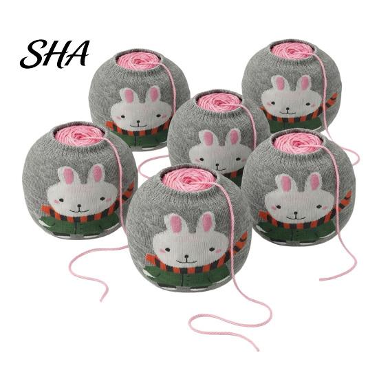 Handmade Craft Gift Yarn Ball Storage Sleeve, Cartoon Rabbit Design, Reusable Soft Fabric Travel Knitting Organizer Crochet Thread Holder, Dust Proof