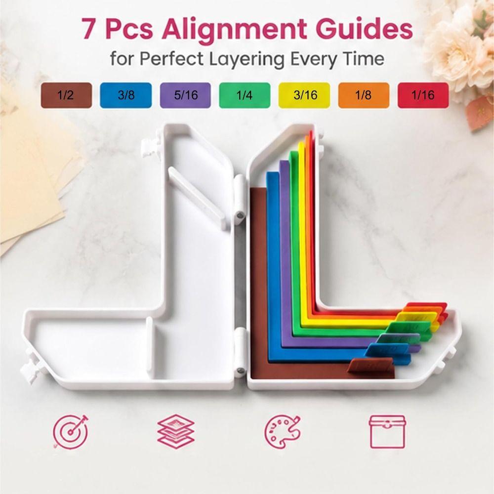 7PCS Color Coded Paper Crafting Alignment Guides Card Alignment Tools  Craft Supplies