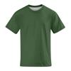 Men's Casual Fashion Shoulder Insert Round Neck Short Sleeved Solid Color T-shirt