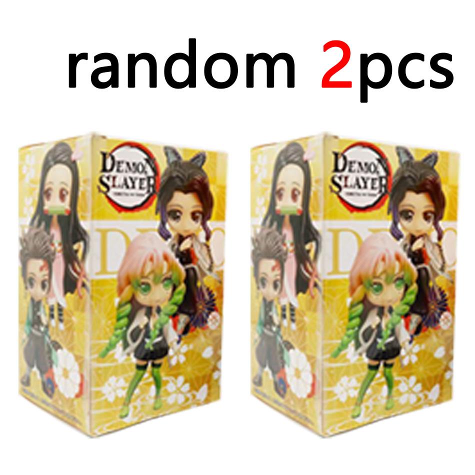Demon Slayer 8Pcs/Set Q Version Figures Tanjiro Nezuko Rengoku Mitsuri PVC Collectible Model Toy Gift for Anime Fans