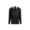 Performance Logo Print Long Sleeve Polo Shirt Men Tops Black GP0893