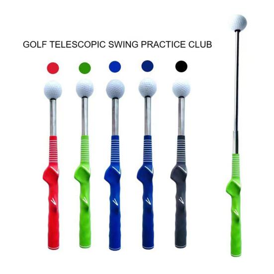 Retractable Golf Swing Training Aid Portable Grip Trainer with Click Feedback for Right And Left Handed Golfers Warm Up Stick