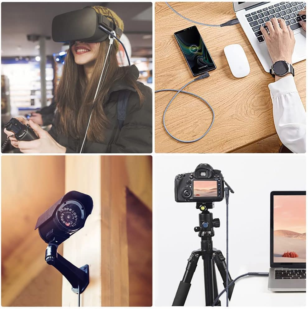 Link Cable Compatible with Quest Accessories Type C Cable for Game VR High Speed Data Transfer 60W Fast Charging Heavy Duty Nylon Excellent