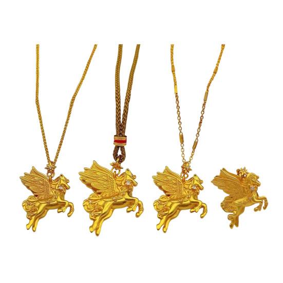 Кулон-ожерелье Пегас Золотистый Цвет Крылатый Конь Мифологический Символ Силы Свободы Летающая Лошадь Украшение Подарок для Женщин Мужчин