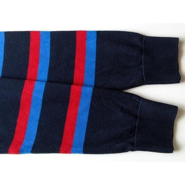 Б/у Хорошее состояние Сделано во Франции LACOSTE AH6788 Нашивка с логотипом-крокодилом Свитер с воротником-стойкой из органического хлопка Вязаный FR:3 США:S Темно-синий Синий Красный