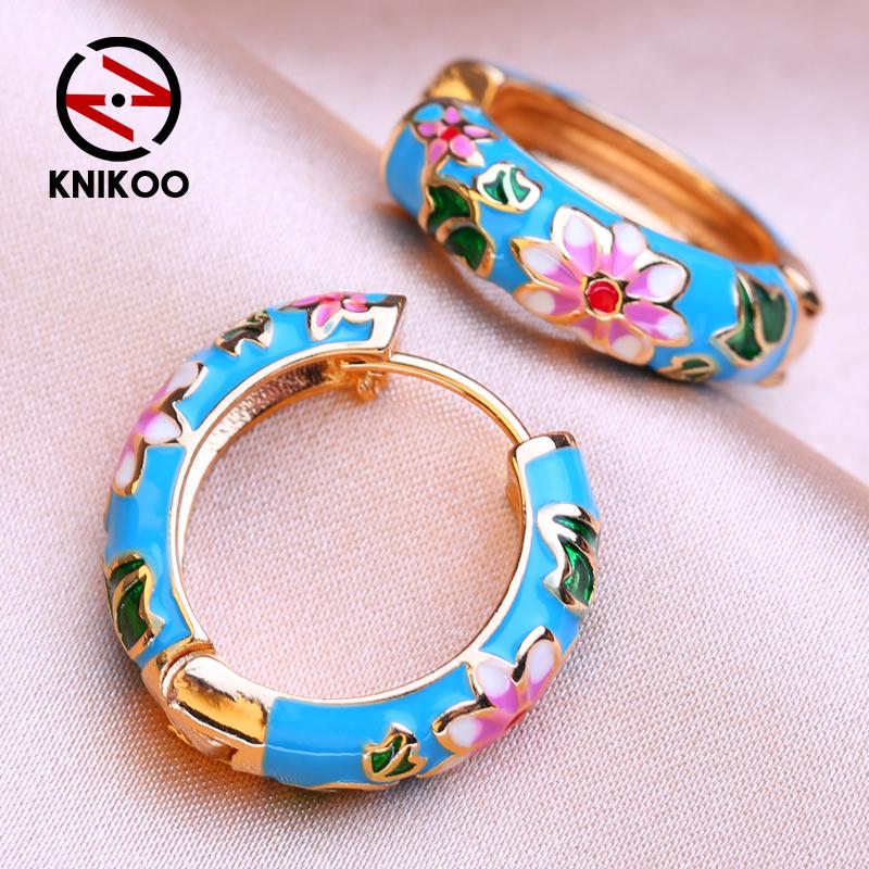 KNIKOO Круглые серьги-клипсы для женщин, модные цветочные серьги, ювелирные изделия для подарков на свадьбу