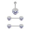 3PCS 14G Stainless Steel Butterfly Nipplerings Nipple Tongue Belly Button Rings CZ Opal Barbell Body Piercing Jewelry