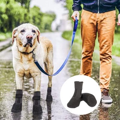 4 шт. Мягкие водонепроницаемые носки-ботинки для питомцев, дышащие, грязезащитные, нескользящие, защита лап для щенков
