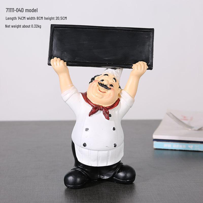 European Chef Figurine - Decorative Ornament for Home, Cafe, Cake Shop, or Living Room