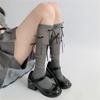 1 Pair Ballet Style JK Stockings Bandage Bowknot Thigh Stockings Knee High Socks  for Women Girls