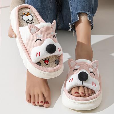 Европа и Соединенные Штаты 2024 новая внутренняя домашняя одежда симпатичная толстая подошва шаг дерьмо чувство пара тапочек пятно