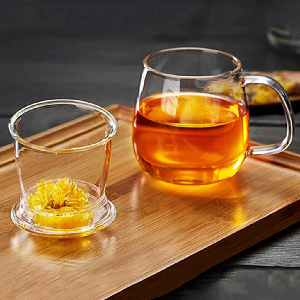 Прозрачная чашка для чая в виде гриба с фильтром, многоцелевая, для заваривания чая, кружка для молока из боросиликатного стекла, бытовая чашка для питья кофе