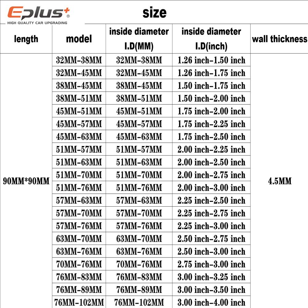 EPLUS Universal Silicone Tubing Hose 90Degrees Big To Small Connector Reducer Car Intercooler Turbo Intake Pipe Silica Gel Black