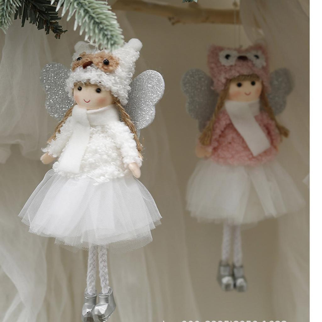 Рождественские плюшевые куклы-ангела для девочек, украшения, рождественская елка, подвеска, подвесное украшение для дома, новогодний декор, подарки для детей