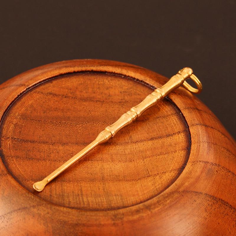 Портативный медный ушной ершик ложка для чистки ушей брелок кулон уход за ушами