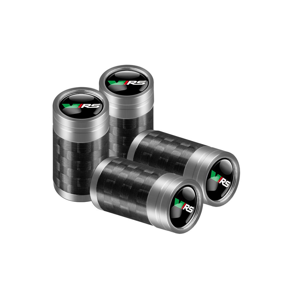 MPLP2 4Pcs Car Tire Valve Cap Carbon Fiber Tyre Wheel Air Stem Valve Cover for Skoda S VRS VII Octavia Rapid Fabia Superb Kodiaq Karop
