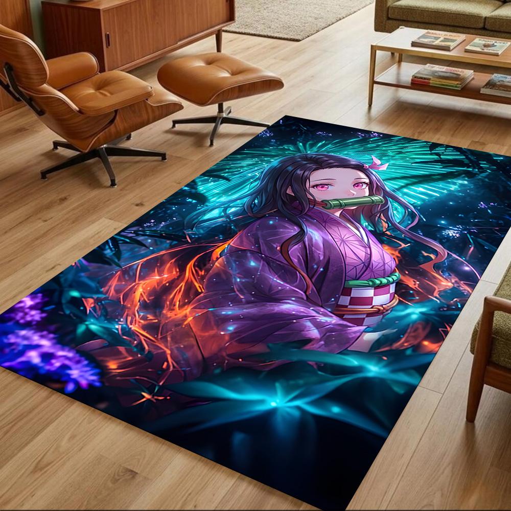 Demon Slayer Battle Fury Non-Slip Home Carpet Design for Office Decor Living Room Gift