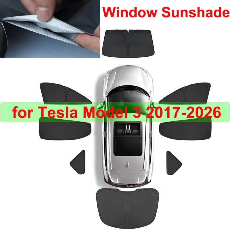 for Tesla Model 3 Highland 2024 2025 Side Window Sunshade Cover Front Rear Windshield Shading Sunshield Sun Blind Baby Protector