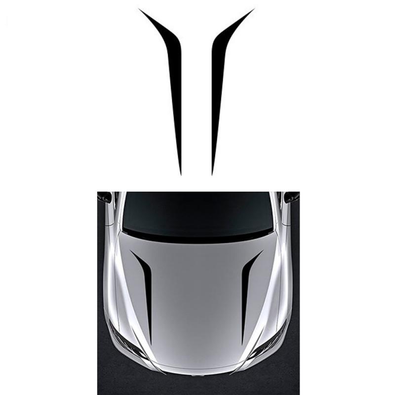 2 шт. Черные универсальные гоночные полосы на капот автомобиля, наклейка для автомобиля, внедорожника, грузовика