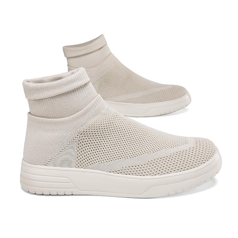 Модная женская обувь Повседневная обувь с высоким верхом на плоской подошве для пар Кроссовки на платформе Носки без застежек Обувь для мужчин