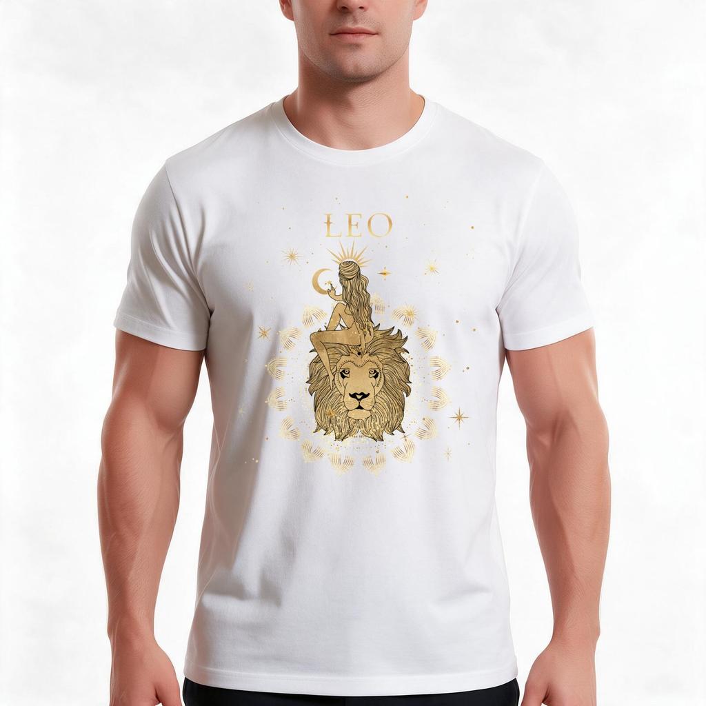 Leo Zodiac Unisex TShirt Summer Casual Cotton Tee Oversized Streetwear Tops Vintage Graphic Print Loose Fit Short Sleeve