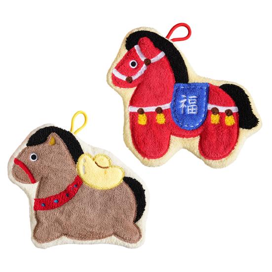 Милое полотенце для рук с лошадью Впитывающее быстросохнущее полотенце для рук с петлей для подвешивания Дизайн с счастливой лошадью Полотенце для ванной комнаты кухни Новогодний декор