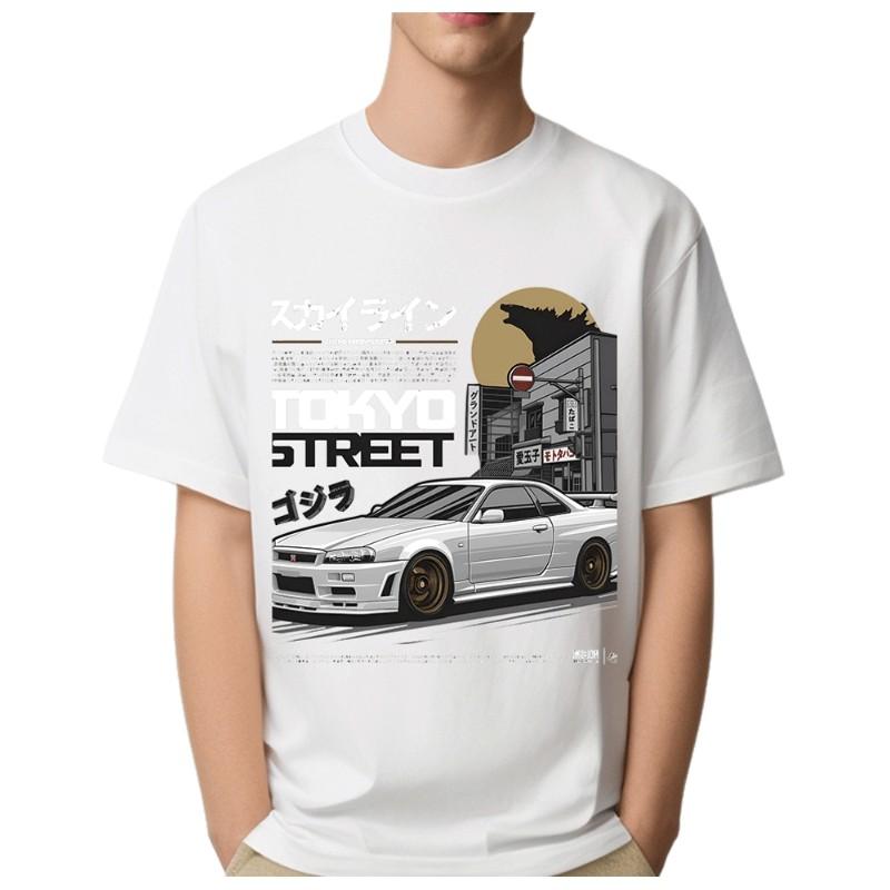 NissGTR Drift Автогонки Футболка Мужчины Женщины Хип-Хоп Харадзюку Мода Повседневная Короткий Рукав Графические Футболки Топы Мужская одежда