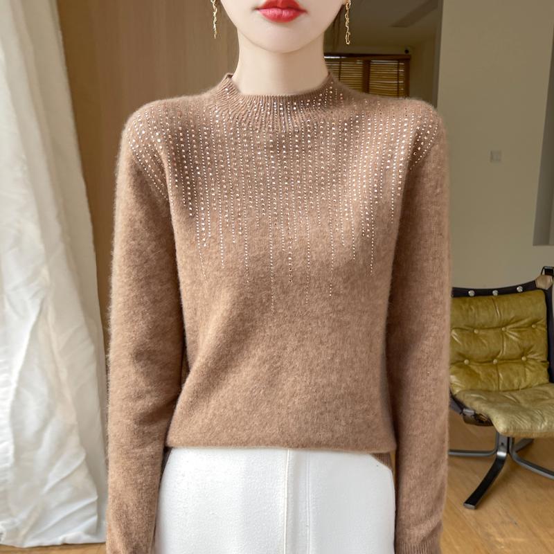 Женский кашемировый свитер Qinghe Cashmere 30% кашемир 70% шерсть Осень и Зима Пуловер Теплый и Модный