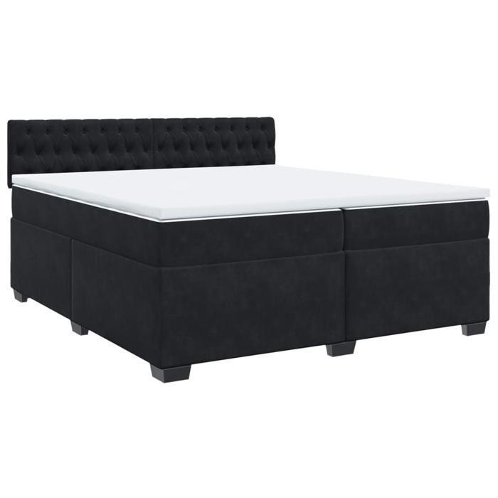 Maison Exclusive - Sommier à lattes de lit et matelas Noir 200x200 cm Velours
