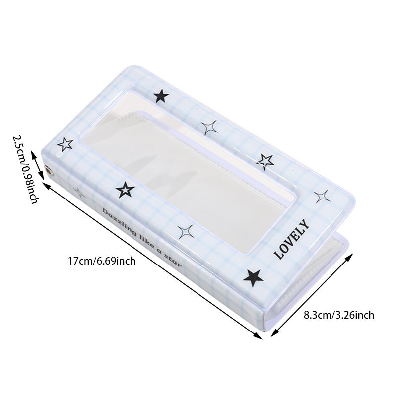 Альбом-биндер для фотокарточек с узором звезд, мини-портативный мультяшный держатель для фотокарточек для коллекции