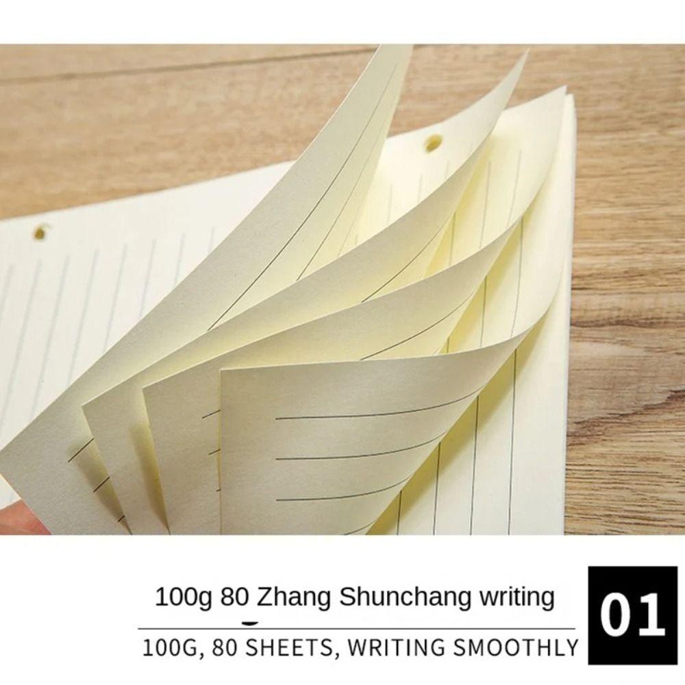 80Sheets A5/A6/A7 Notebook Refill Paper Kraft Paper 6-hole Binder Inner Page Students