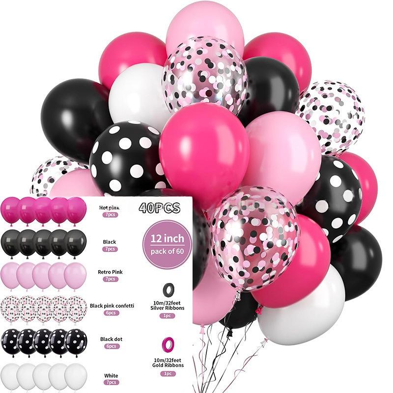 New Year Matte Glitter Metallic Latex Balloon Set for Decorative Photo Atmosphere