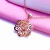 Фиолетово-золотой 3D-подвеска-цветок, Сияющая Позолоченная Розовым Золотом Умная Полая Цепочка на Ключицы