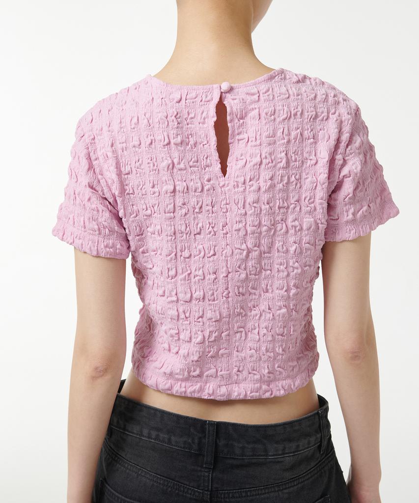 MUSINSA STANDARD WOMAN Women'S Smoked Crop T-Shirt [Pink]