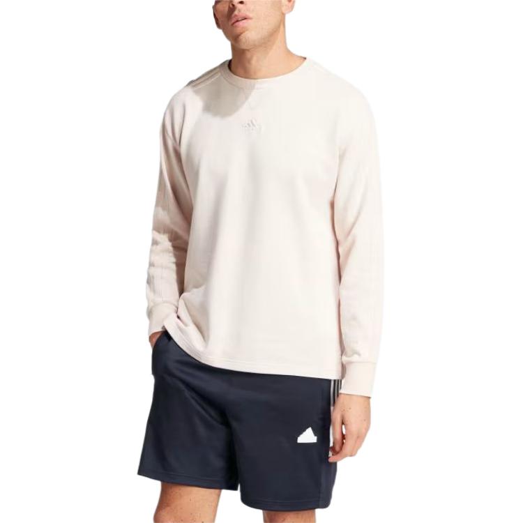 adidas Все размеры французский терри 3-полоски одежда стирка Crew толстовка Putty Mauve мужская уличная одежда IR5255