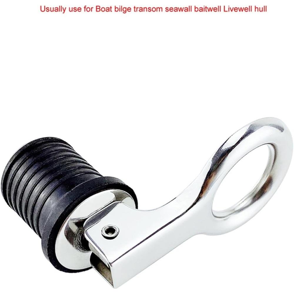 Snap-Handle Drain Plug – 316 Stainless Steel & Brass, Fits 3/4" 1" 1-1/4" Holes, Cam-Lock Marine Boat Drain Plug