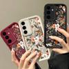Matte Shockproof Candy Color Phone Case for Samsung S25  S24 S23 Ultra Plus S22 S21 S20 Fe A55 A54 A53 A35 A34 A25 A15 Flower Pattern Tpu Soft Cover