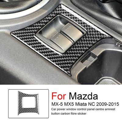 Для Mazda MX-5 MX5 Miata NC 2009-2015 Автомобильная панель управления стеклоподъемниками, центральная кнопка подлокотника, наклейка из углеродного волокна, автоаксессуары