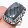 Natural Labradorite Gemstone Handmade 925 Solid Silver Jewelry Ring Size 10 K9e17