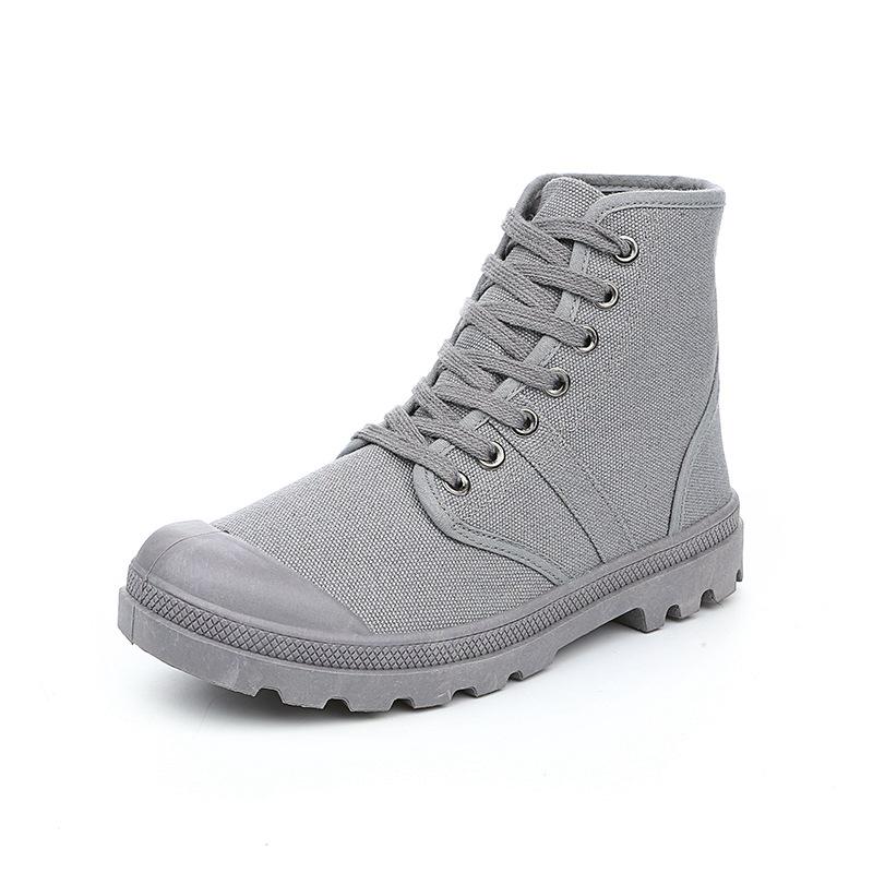 Сапоги из парусины в стиле ретро унисекс: Осенне-зимняя повседневная обувь средней длины