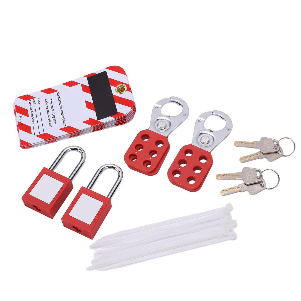Electrical Lockout Tagout Kit Tag Hasp Safety Padlock Set Rustproof for Lock Out Tag Out Station