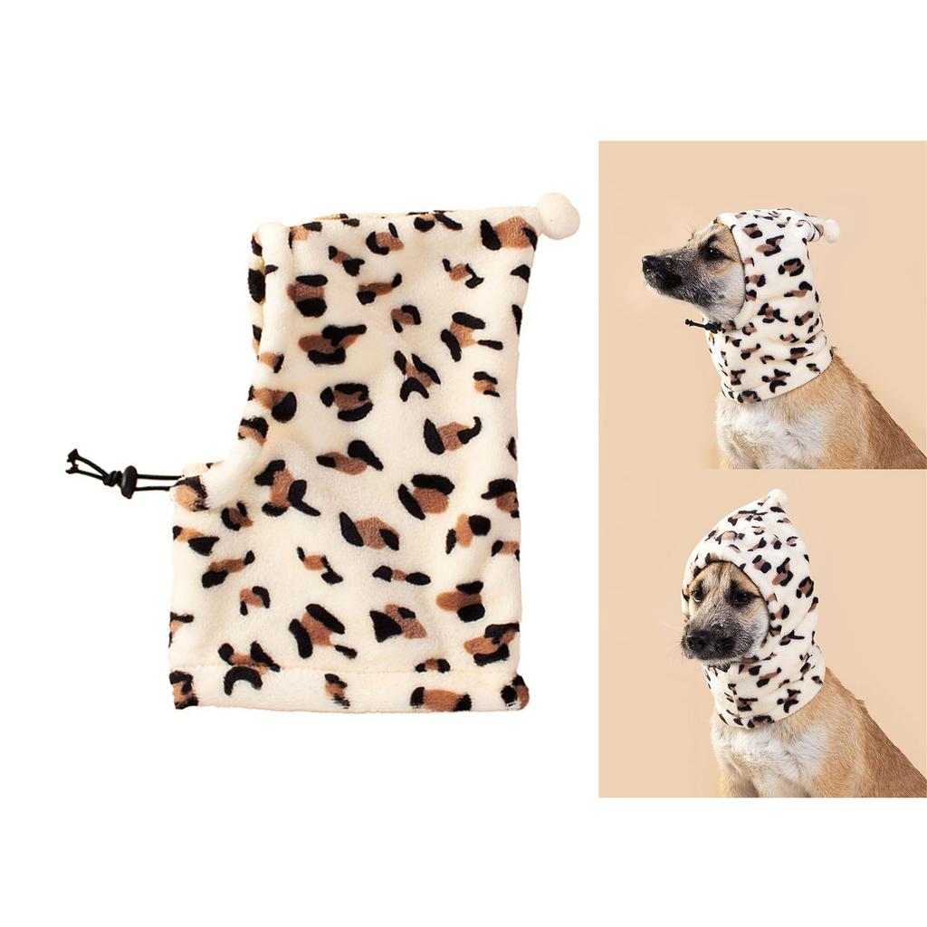 Small Dog Plush Cap for Halloween with Leopard Print Pet Birthday Party Props Hat Dogs Adjustable Strap Pullover Hat