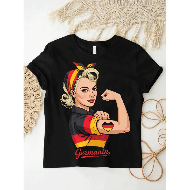 German Women'S Football Fans One Team, One Dream! (4) Overseas Printing Y2K Oversized Unisex T-Shirt For Men Women Retro 2000S Streetwear Baggy