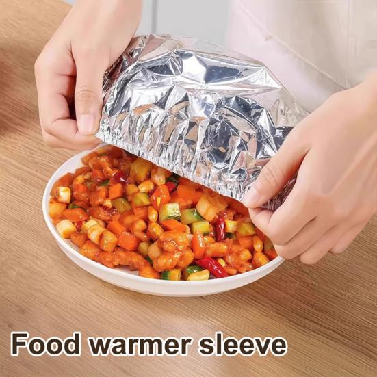 30/50Pcs Repeatable Aluminum Foil Insulation Cover Elastic Heat-Resistant Food Covers for Kitchen