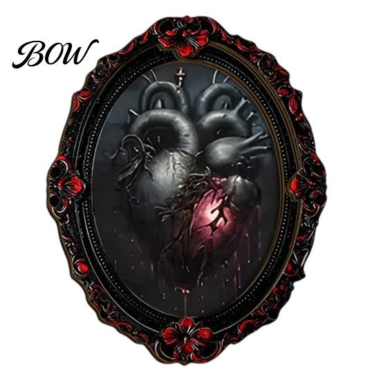 Halloween Skeleton Kitchen Accessories Gothic Refrigerator Magnet, Retro Oval Photo Frame Fridge Magnets, Distressed Festive Atmosphere Decor