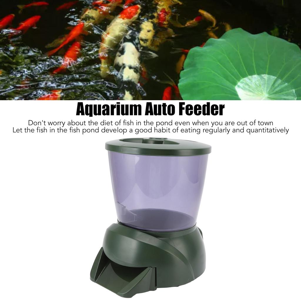 4.25L Automatic Pond Fish Feeder with Transparent Bucket LCD Screen Large Capacity Food Dispenser for Pond Aquarium
