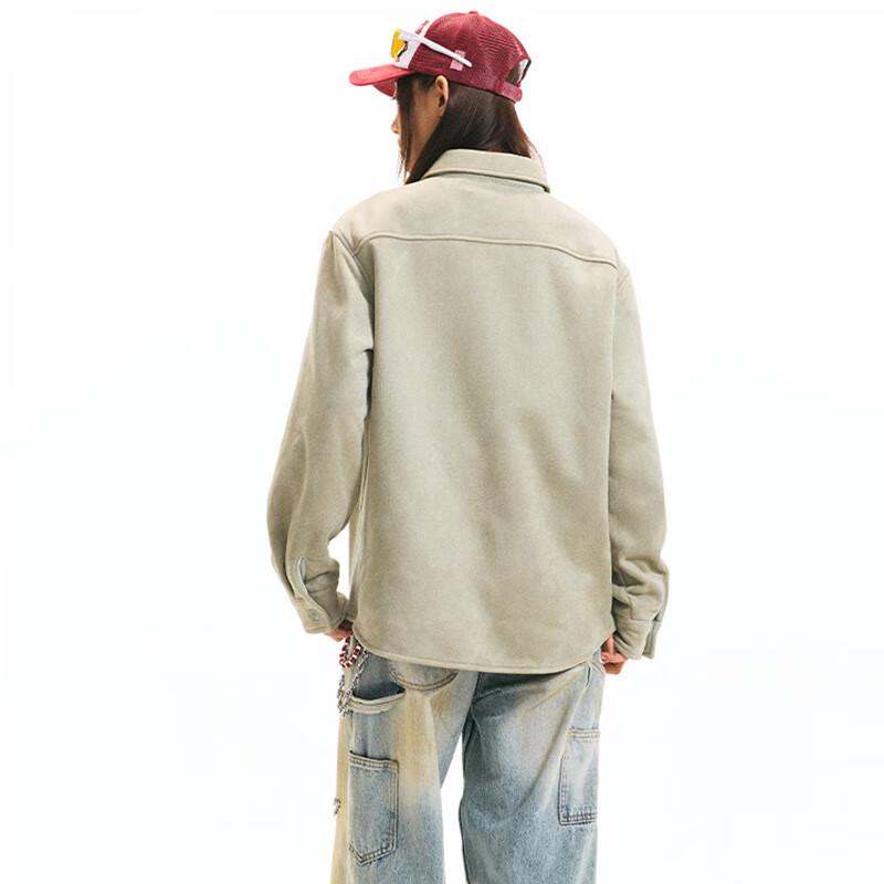 Fingercroxxit Unisex Fleece-Lined Suede-Look Winter Jacket