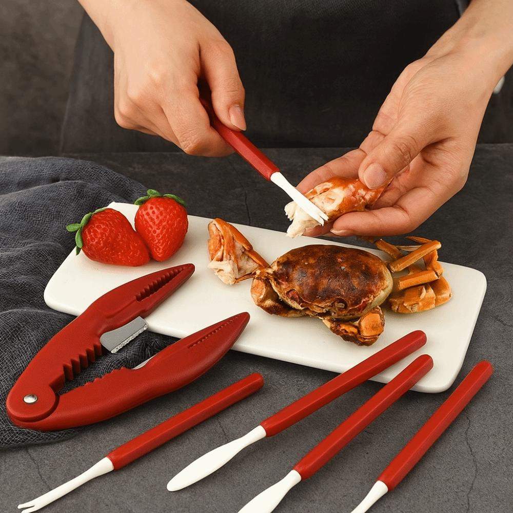 9pcs/set Efficient Lobster Cracker Plastic Crab Claws Sheller Crab Peel Tool Lobster Clamp Seafood